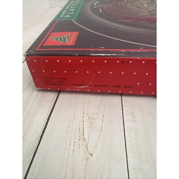 Vintage Tinted Glass Santa Platter Made In Japan Christmas 14" NIB - Picture 3 of 4